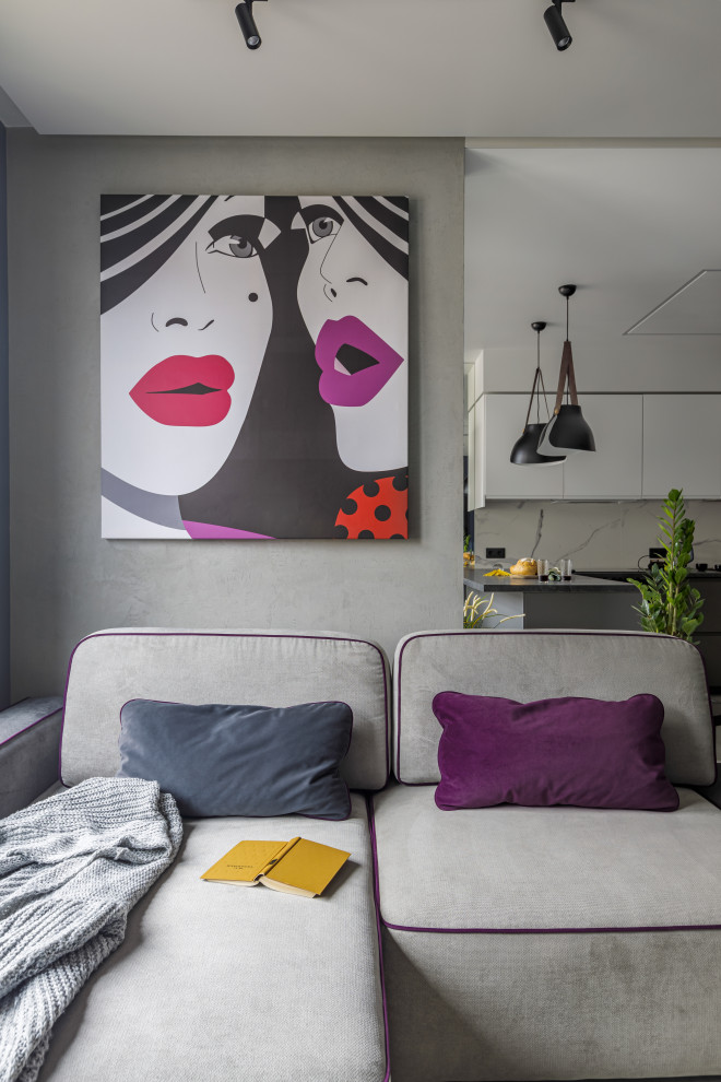 Private apartment with comics wall art.