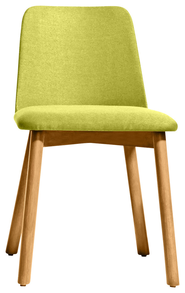 Blu Dot Chip Dining Chair, White Oak/Bright Green