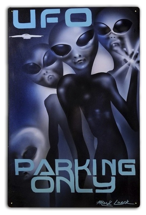 UFO Parking Only, Classic Metal Sign