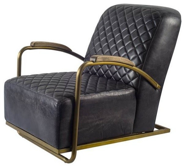 Waverly Black Leather Arm Chair