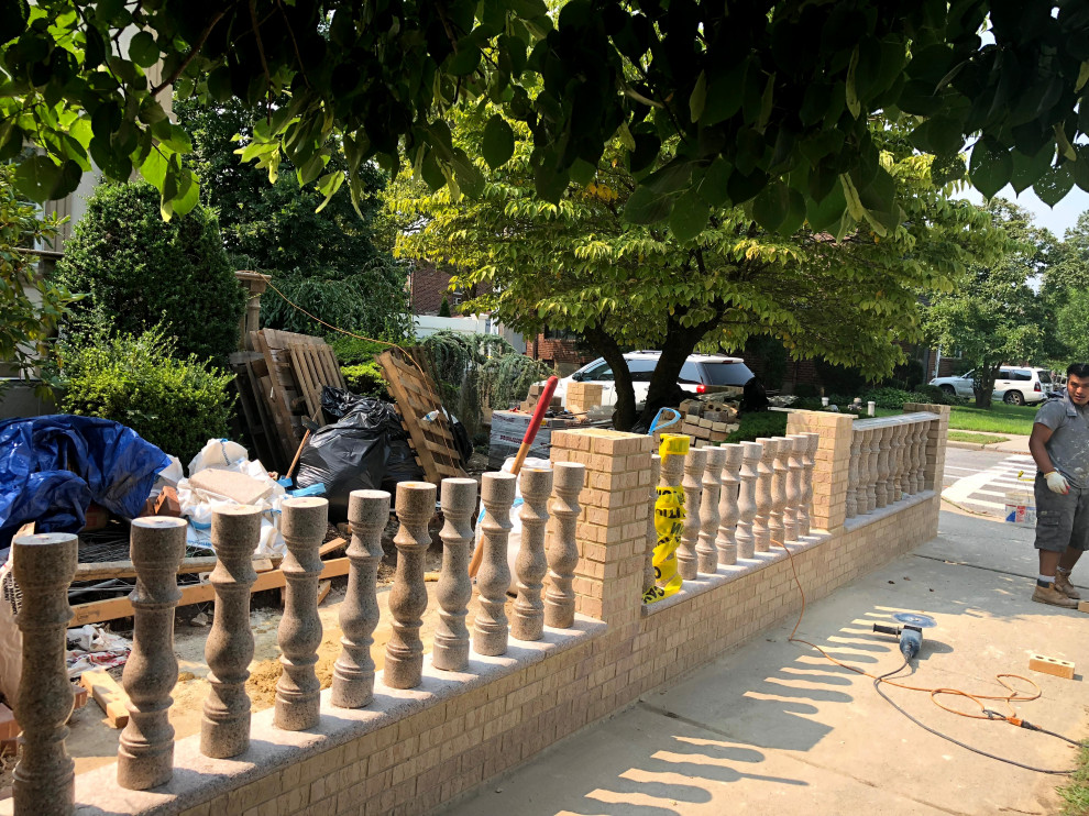 Decorative Block Wall and Pavers Walkway