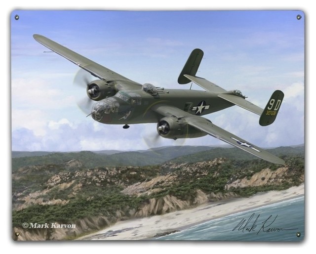 B-25 Mitchell, Classic Metal Sign - Contemporary - Metal Wall Art - by ...