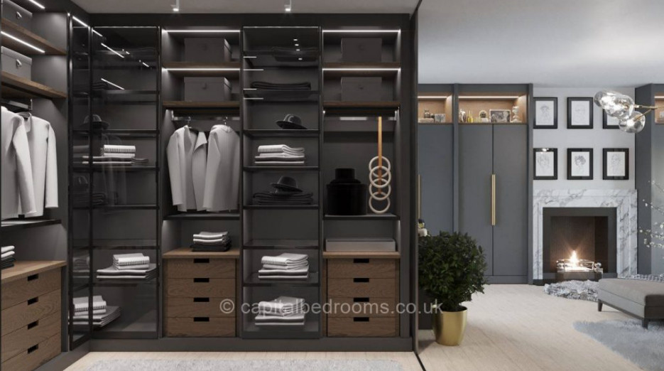 Inspiration for a storage and wardrobe in London.