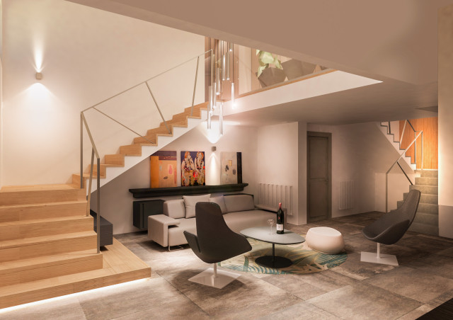 villa con parco modern-living-room