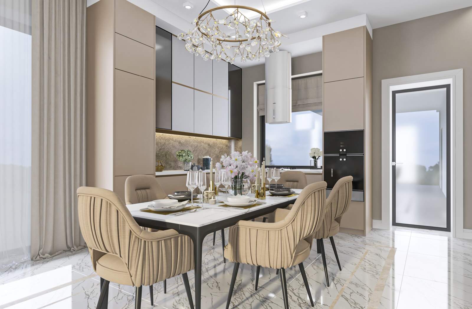 Стильный и выдержанный интерьер в коттедже