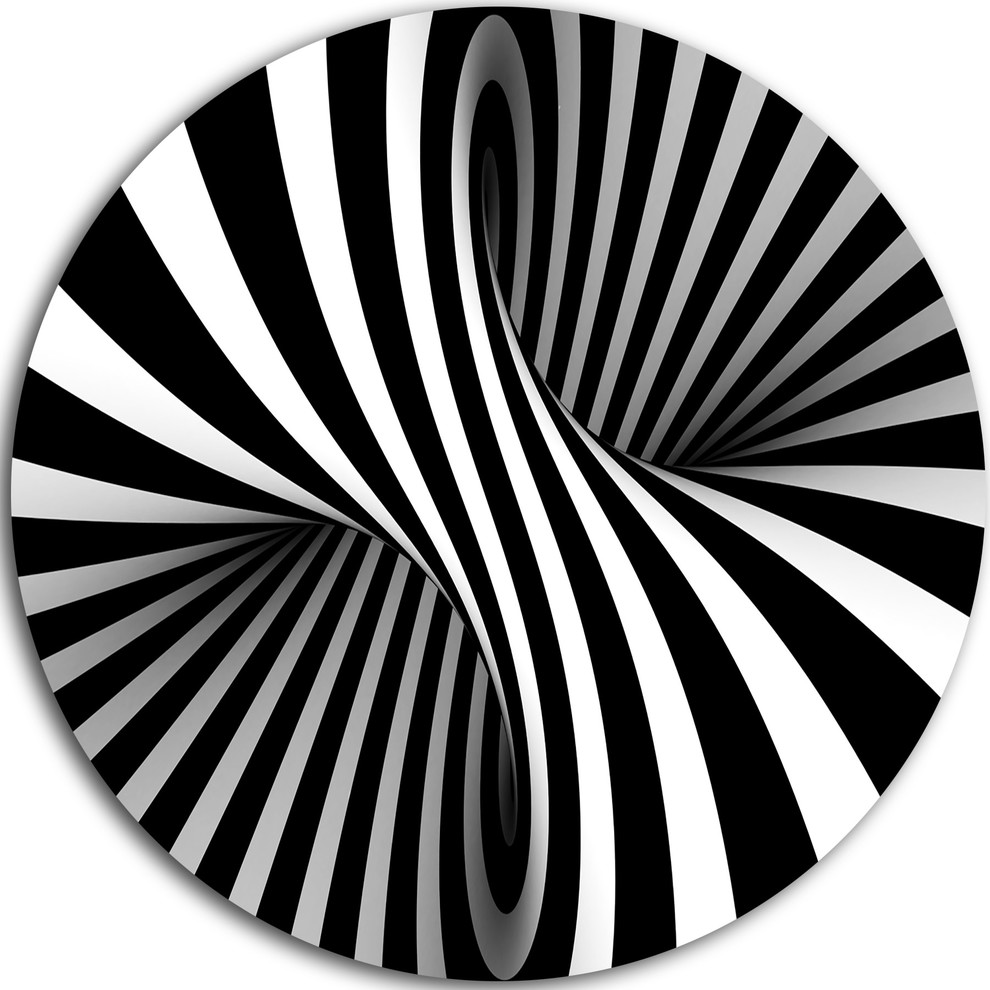 Black And White Spiral, Digital Large Disc Metal Wall Art, Disc of 11