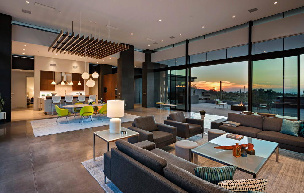 Inspiration for a modern family room in Phoenix.