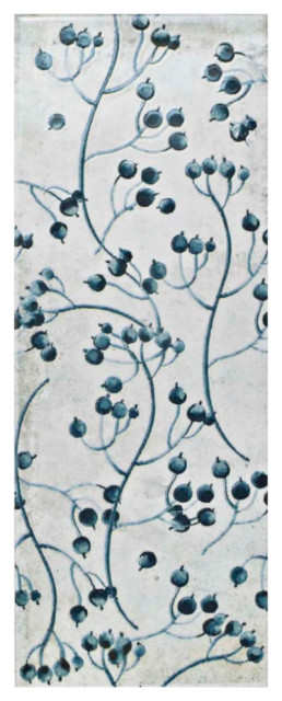 5.88"x15.75" Forever Grafic Ceramic Wall Tile, White, White Flower