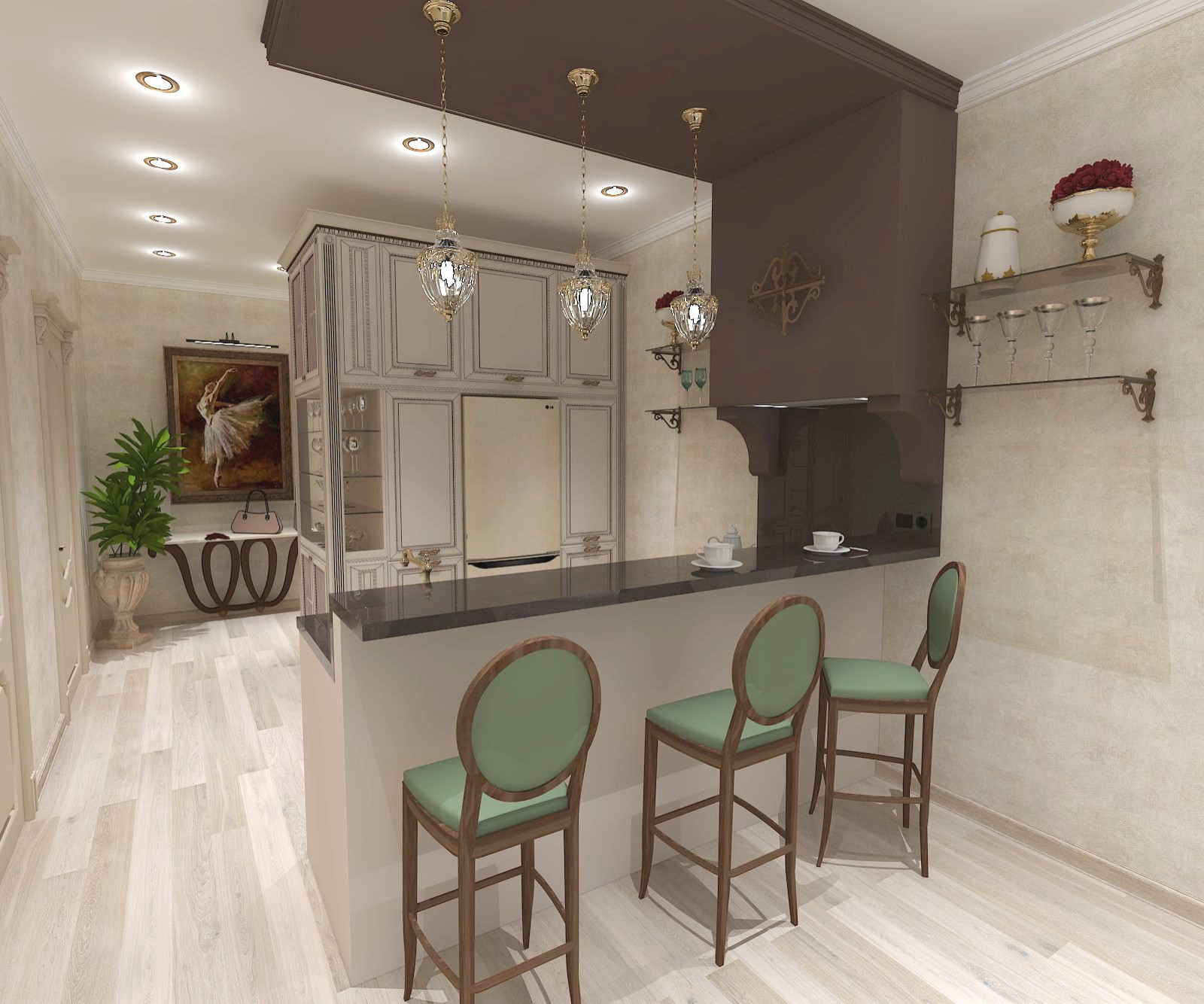 Полуостров с барной стойкой