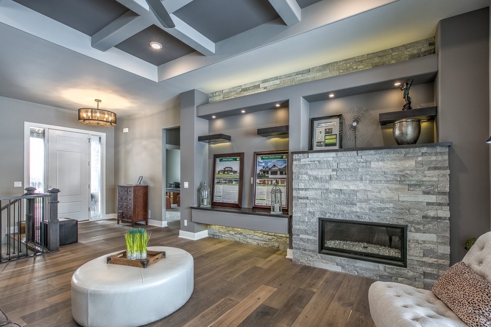 Inspiration for a transitional home design remodel in Omaha