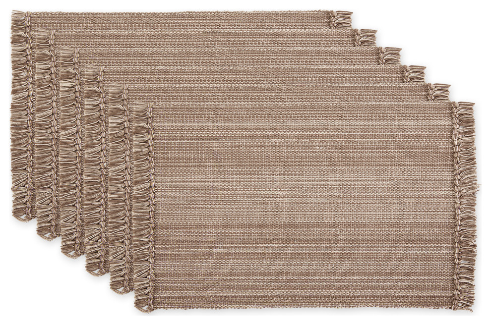 Mushroom Variegated Fringe Table Runner 13x72 Kitchen And Table