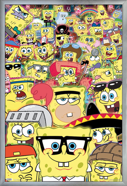 Spongebob Disguise Poster Silver Framed Version