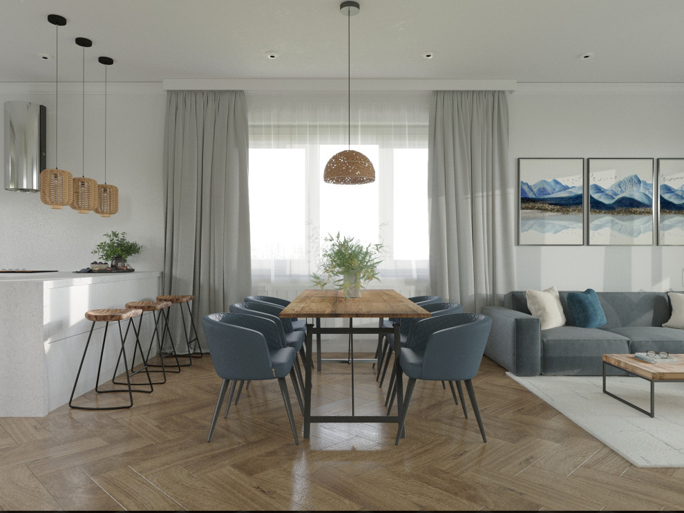 Проект кухни-гостиной в частном доме