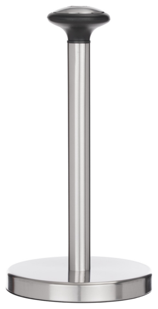 Jiallo Stainless Steel Paper Towel Holder with Black Knob Modern