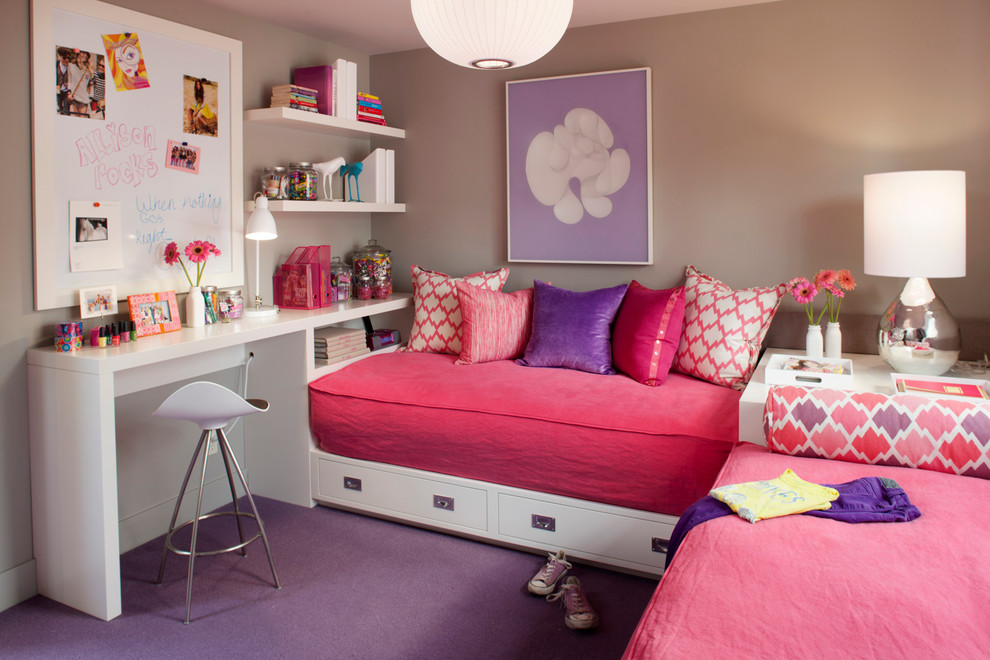 Photo of a contemporary kids' room for girls in San Francisco.