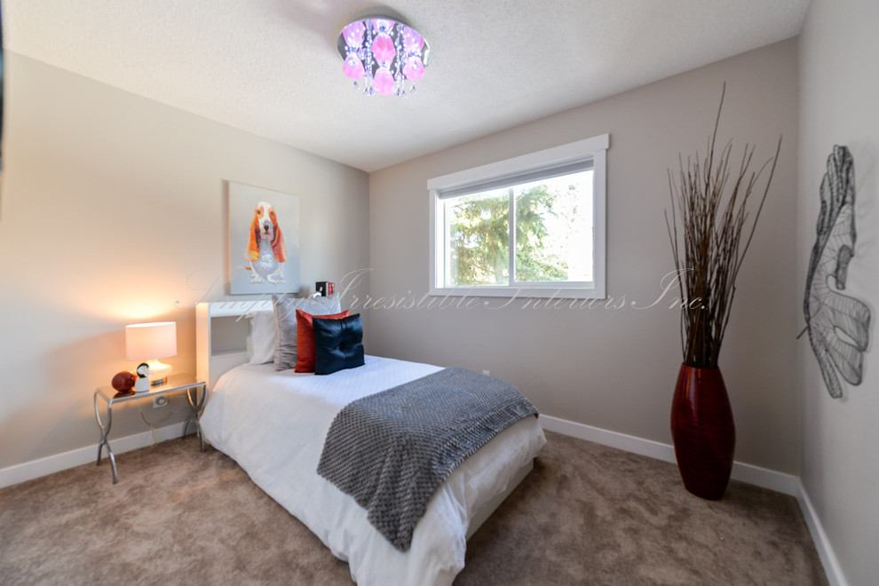 Transitional bedroom photo in Edmonton