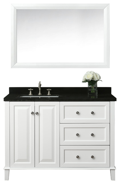 Hannah 48" Off Centered Left Basin Vanity Set With Mirror ...