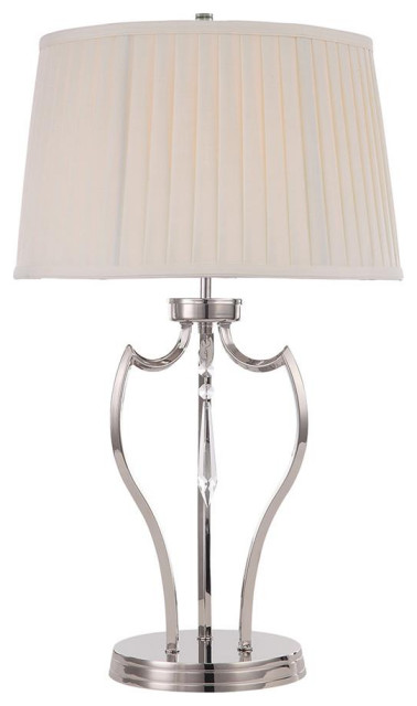 Lucas & McKearn Pimlico Table Lamp Polished Nickel with Crystal by Lucas McKearn