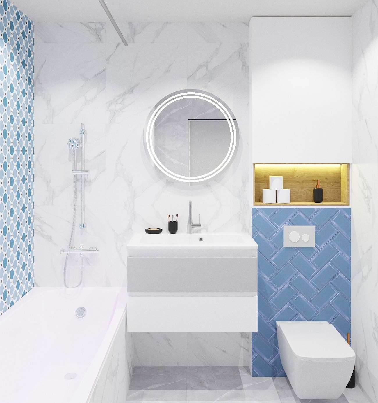 Светлый интерьер для семьи из 3-х человек