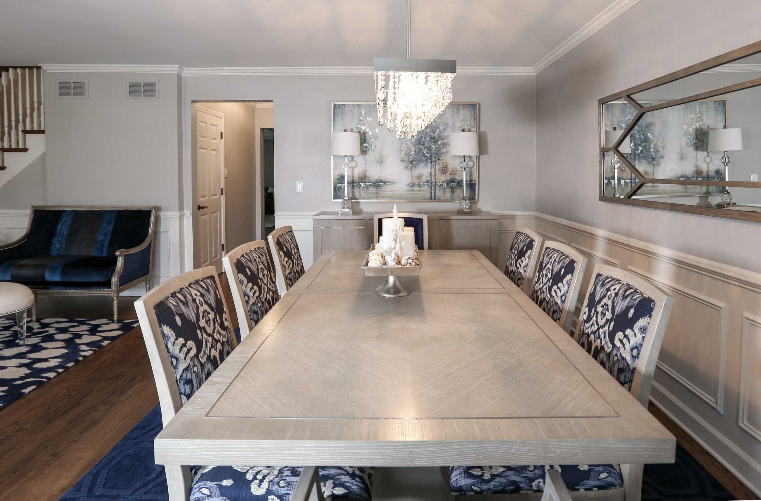 Striking Blue Dining Room
