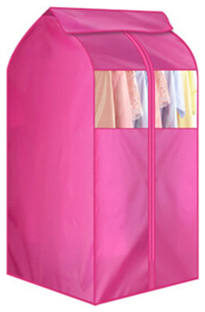 Practical Garment Cover Bag Organizer Dustproof Storage Bag, Rose Red