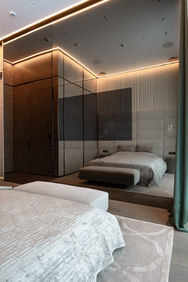 Скрытая стеклянная стеновая панель для зоны ТВ