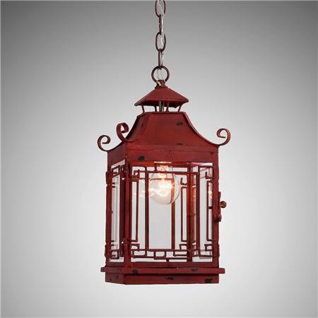 Pagoda Lantern, Red asian-pendant-lighting