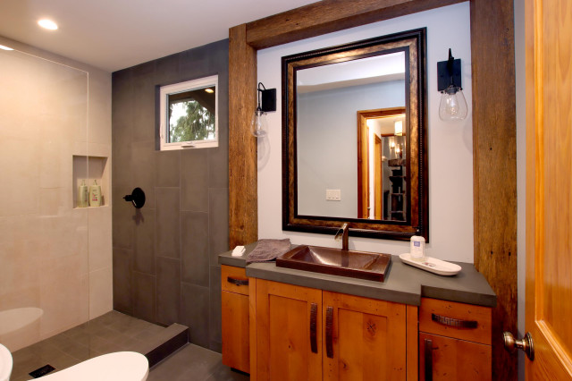 Extraordinary Mountain Home rustic-bathroom