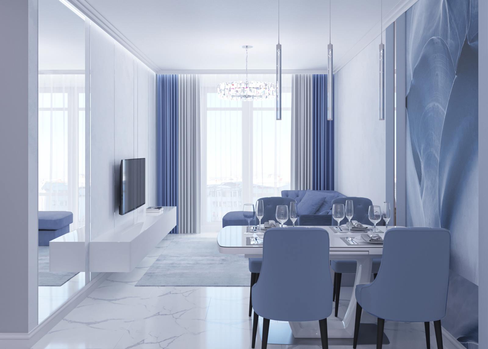 Дизайн-проект 4-х комнатной квартиры 92 м2  ЖК Новые Горизонты