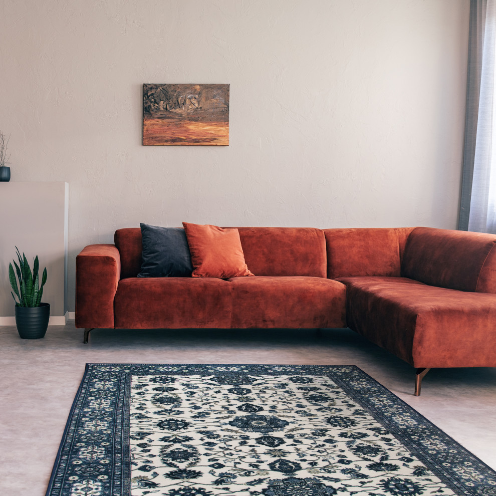 My Magic Carpet Machine Washable Area Rug Ramage Blue 5x7', 5x7