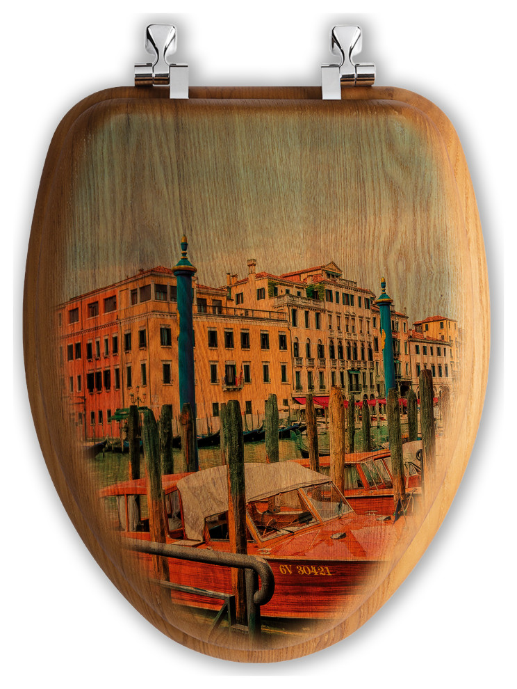 Oak Toilet Seat, The Canals Beach Style Toilet Seats by House