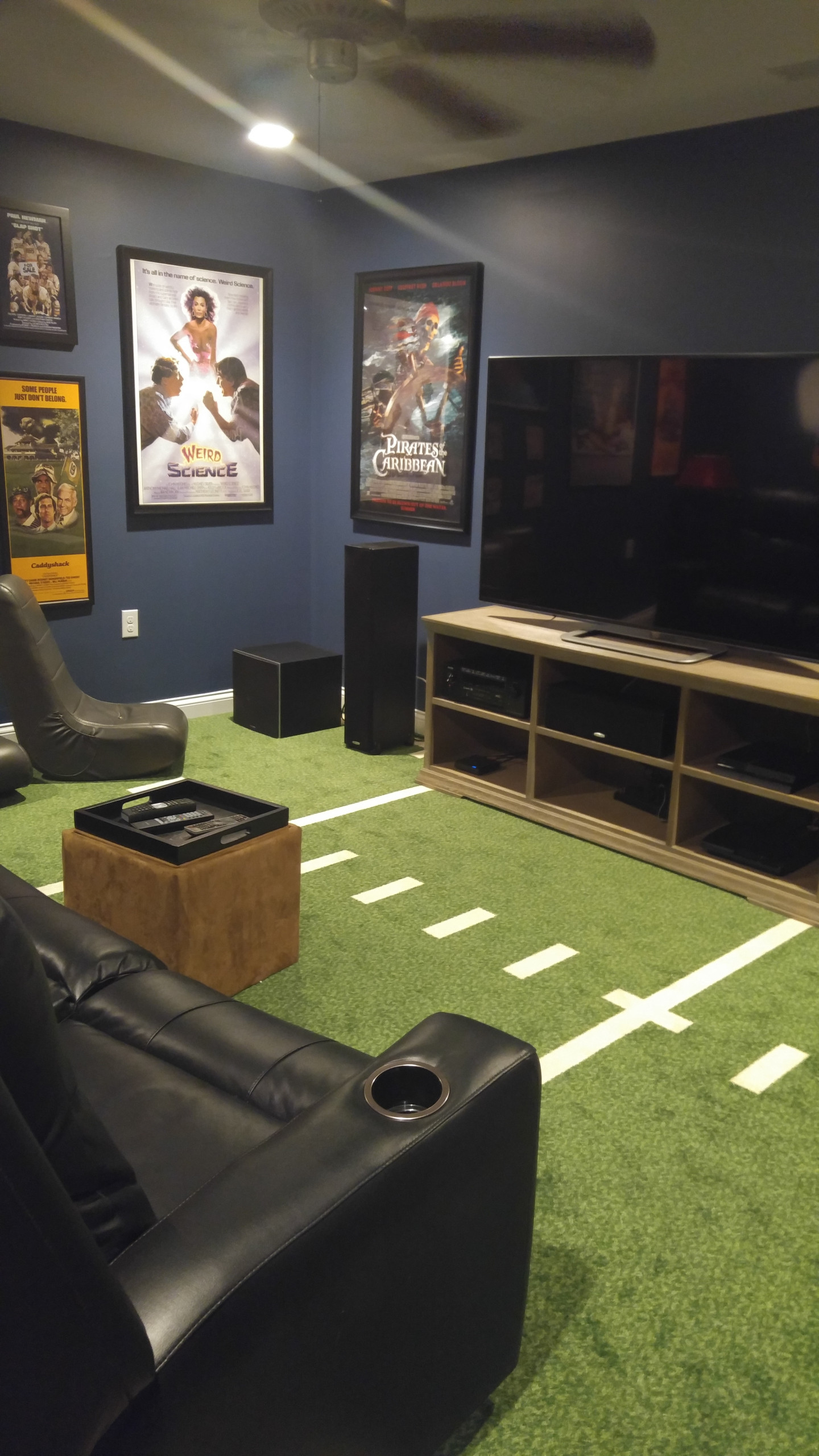 football field carpet in basements