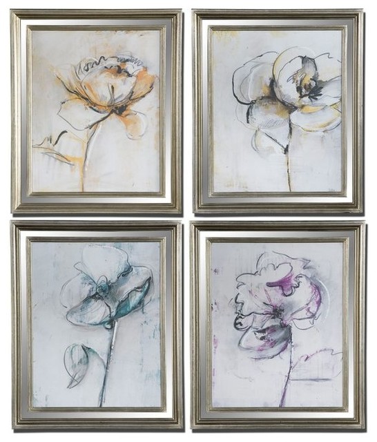 Jesters Floral Art Set of 4