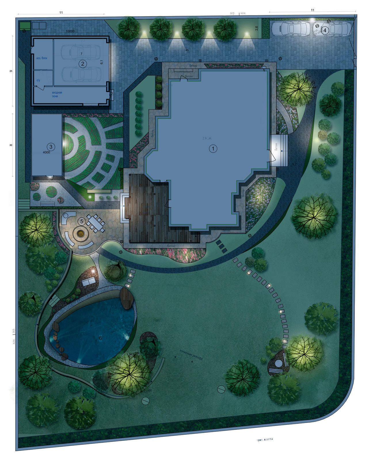 Подсветка сада