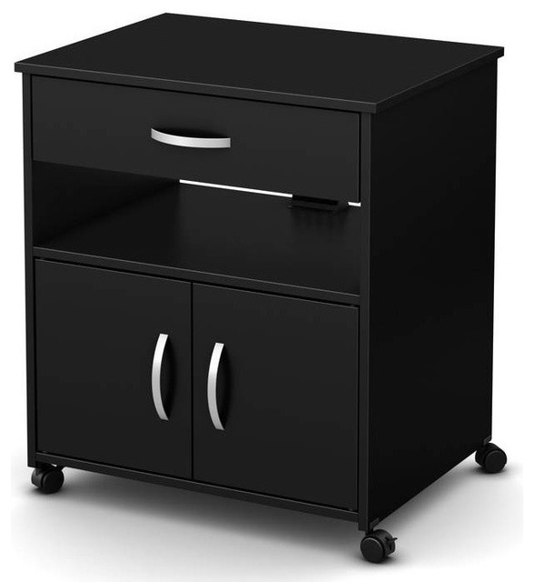 Printer Cart on Wheel, Chocolate Contemporary Office Carts And