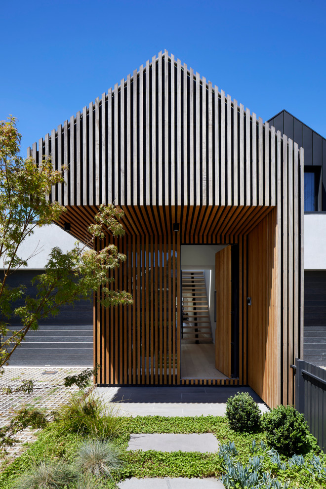 Photo of a medium sized contemporary entrance in Melbourne.