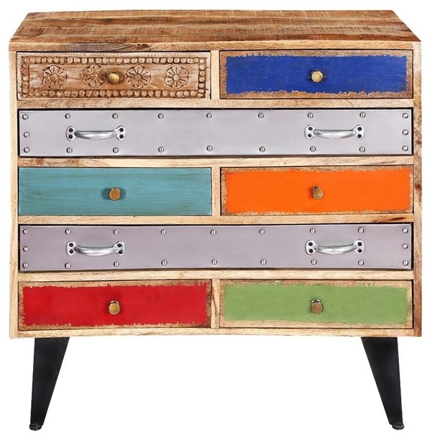 Primary Colors Mango Wood 8 Drawer Accent Standard Horizontal Dresser Farmhouse Dressers By Sierra Living Concepts