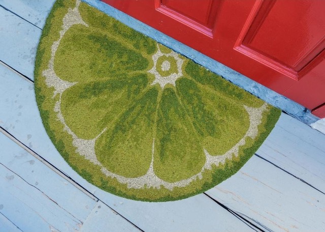Natura Lime Indoor Outdoor Mat Green 18 X30 1 2 Rd Contemporary