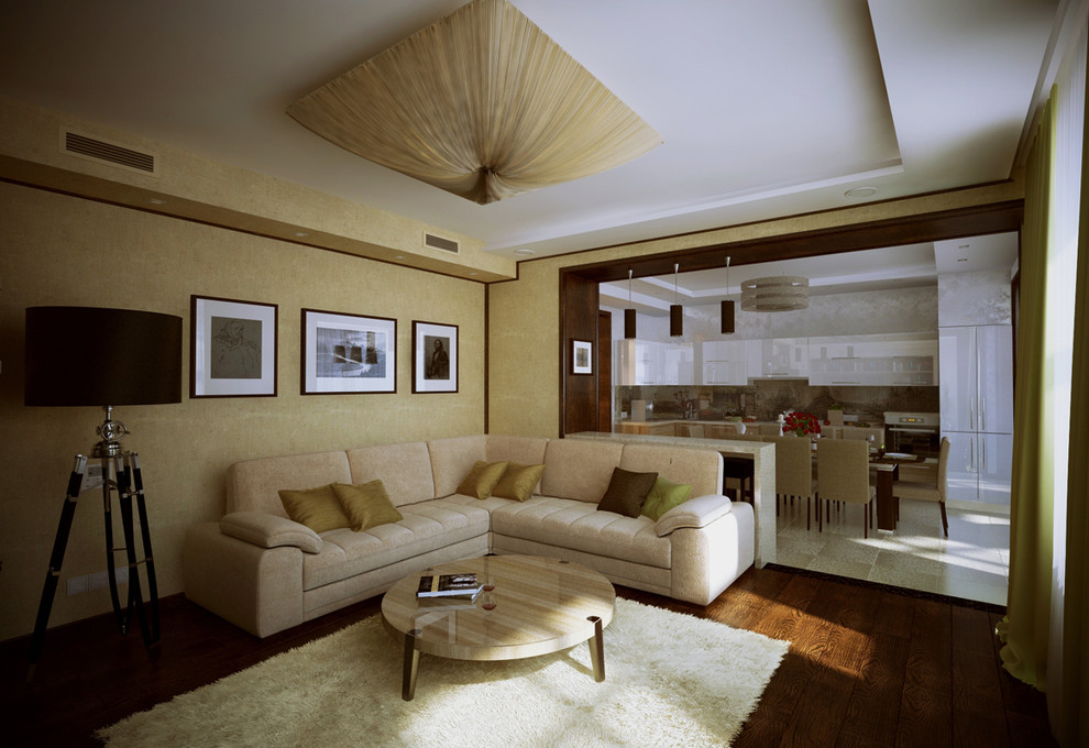 Гостиная совмещенная с кухней