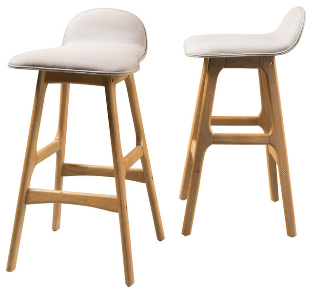 Tolle Mid Century Design Low Back Fabric Bar Chair Set Of 2 Tolle Midcentury Low Back Fabric Bar Chair Set Of 2 Beige