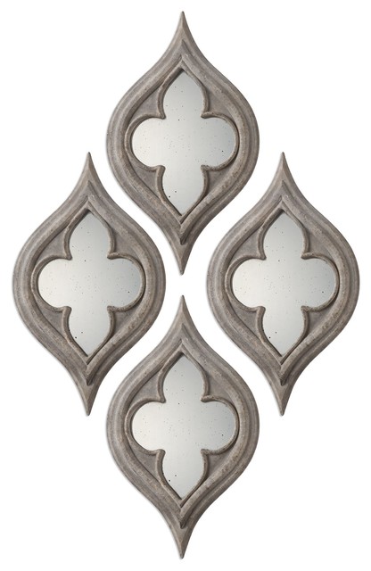 Pernilla Quatrefoil Mirrors Set Of 2 Farmhouse Wall Pernilla Quatrefoil Mirrors Set Of 2
