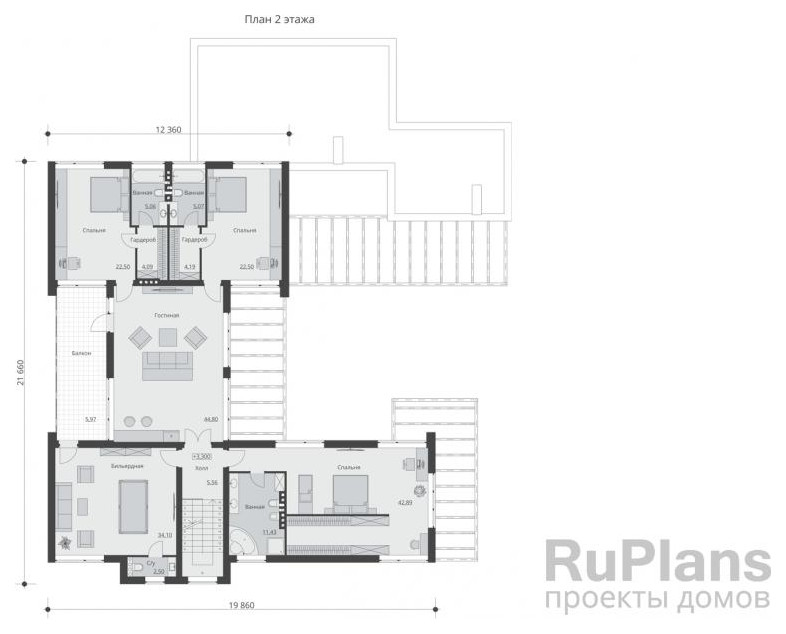 Rg1569 - Двухэтажный дом со спортзалом, кабинетом и бильярдной