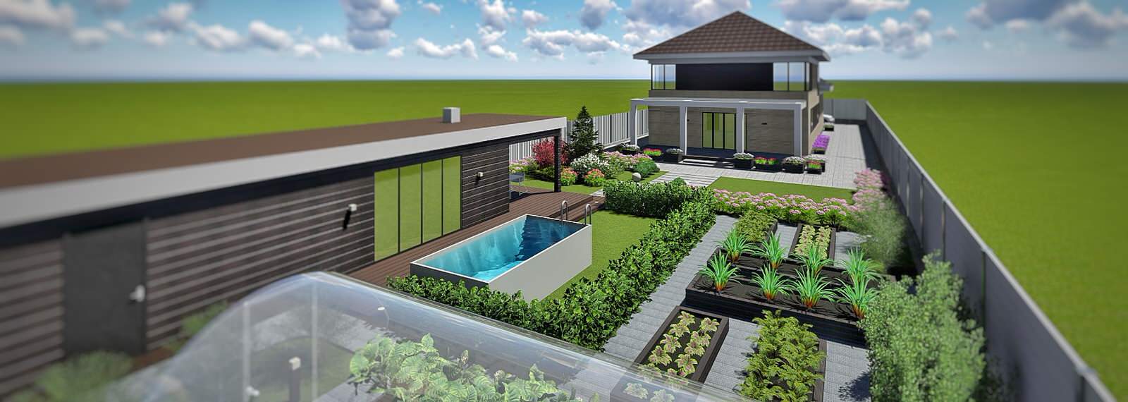 Ландшафтный дизайн участка в п. Молодёжный (г Иркутск, Иркутский р-н)