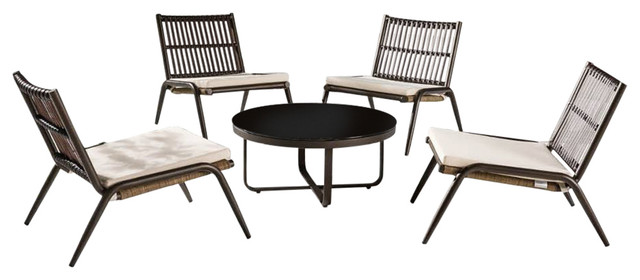 Kitaibela Modern Outdoor Low Seating, Low Outdoor Chairs