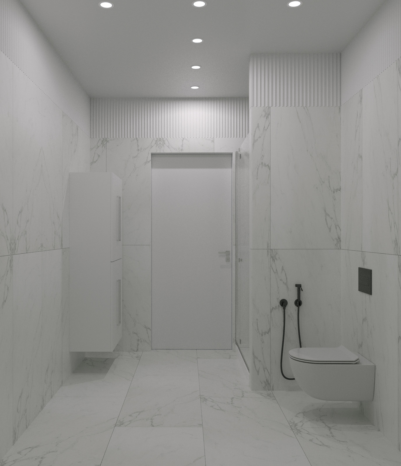 Современная  квартира в серо-белый тонах