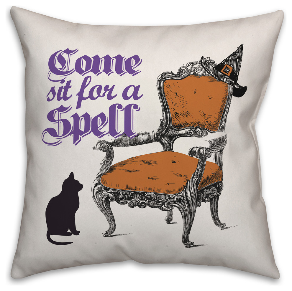Come Sit For A Spell Throw Pillow Contemporary Decorative Pillows
