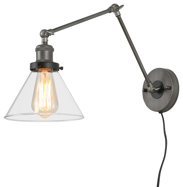 Industrial Plug In Swing Arm Wall Lamp, Plug In Swing Arm Lights