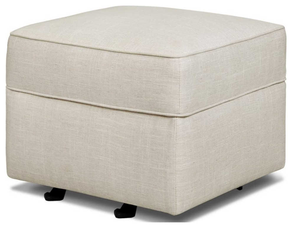 Namesake Classic Willa Alden Gliding Ottoman In White Linen 