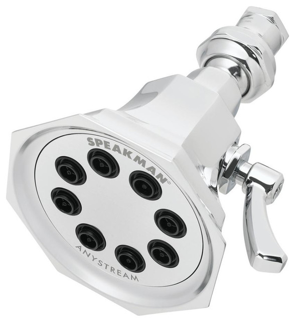 Vintage Anystream MultiFunction 8Jet 1.75 GPM Shower Head, Polished