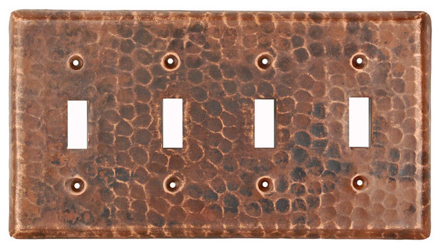 Premier Copper Products ST4 Copper Switchplate Quadruple Toggle Switch Cover